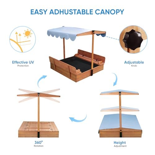 FunXplore - Kids Sandbox with Lid & Canopy